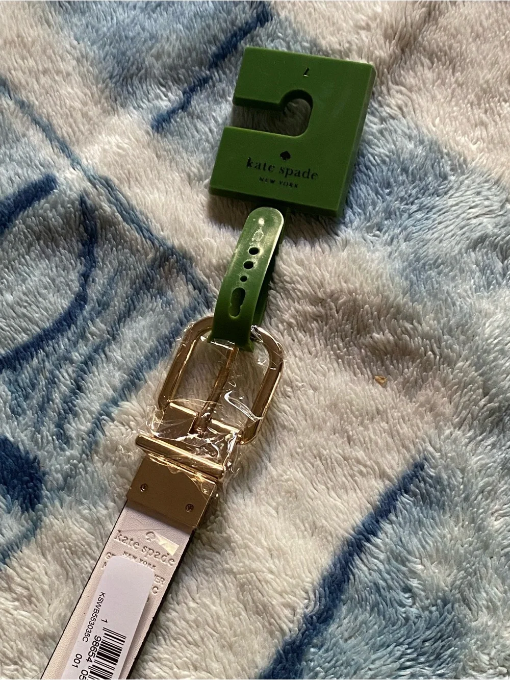 kate spade black and white reversible leather belt with gold buckle